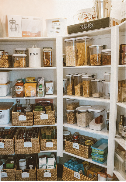Organized pantry after professional organization